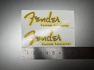 2Pcs Retro Waterslide Headstock Decals For Fender Custom Telecaster Guitar Bass - Picture 1 of 7