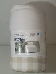 Room Essentials Reversible Microfiber Comforter Size TWIN/XL TWIN 2-tone Ivory - Picture 1 of 5