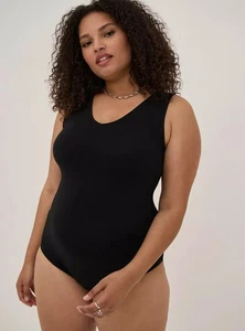 Torrid Black Sexy Deep V-Neck Foxy Bodysuit Plus Size 5X, 28 New! - Picture 1 of 12