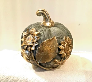 Juego de 2 elegantes mesas de calabaza gris y dorado decoradas de Acción de Gracias - Imagen 1 de 1