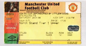 Manchester United v Walsall 1997-1998 FA Cup 4th Round Ticket 24/01/1998 - Picture 1 of 2