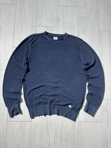 C.P Company Sweatshirt Terry Towel Crewneck Basic Blue Cotton Logo Mens Size 52 - Imagen 1 de 13