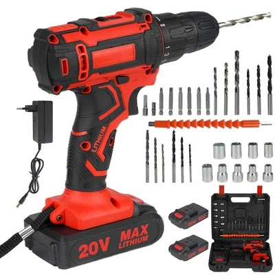 24V Akkuschrauber Set mit 42Nm Drehmoment 2-Gang LED 25 Bits für Heimwer - Bild 1 von 4