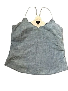 Top cami festoneado cambray para mujer J.Crew talla 6 azul - Imagen 1 de 6