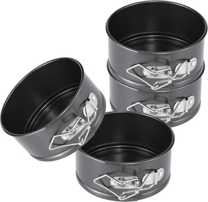 Juego de mini sartenes con forma de resorte de 4 pulgadas - 4 piezas pequeña antiadherente para pastel de queso para mini - Imagen 1 de 2