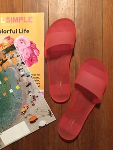Hot Pink Jelly Slide Damen 9/10 Slipper Sandalen Freizeit Strand - Bild 1 von 5