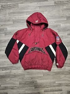 Vintage Arizona Cardinals Starter Jacket 1/4 Zip Pullover Heavyweight Size Large