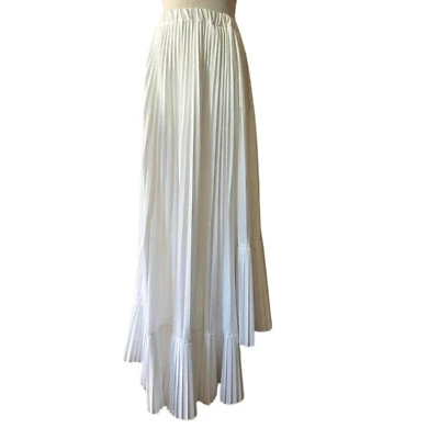 Brunello Cucinelli White Pleated Maxi Skirt Foto 1 de 4
