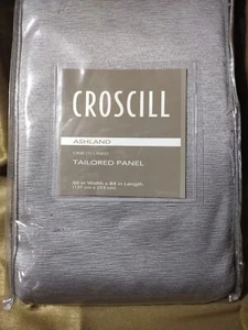 Croscill Ashland Gray, 50"W x 84"L. Pole Top Tailored Lined Drapery Panel, NIP - Picture 1 of 5