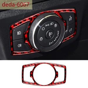Red Carbon Fiber Interior Headlight Switch Trim For Ford Fusion Mondeo 2013-2019 - Picture 1 of 12