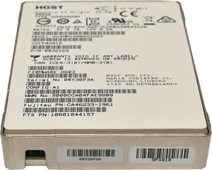Fujitsu HGST 800GB 2.5" 12G SAS SSD HUSMM1680ASS204 0B32169 CA46233-1961 - Bild 1 von 6
