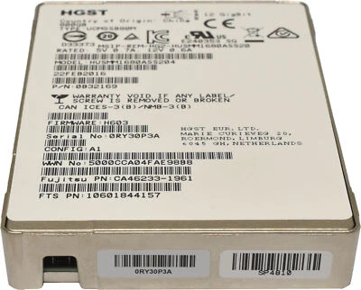 Fujitsu HGST 800GB 2.5" 12G SAS SSD HUSMM1680ASS204 0B32169 CA46233-1961 - Bild 1 von 4