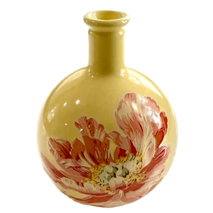 Vintage Silvestri Floral Vase Peony Yellow Ceramic Single Stem April Cornell 7" - Picture 1 of 13