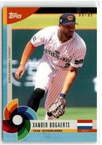 2023 Topps World Baseball Classic Global Stars blu chiaro Xander Bogaerts /99 - Foto 1 di 2