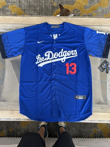 Max Muncy Jersey NEW Mens Large Blue City Connect Los Angeles Dodgers Cover