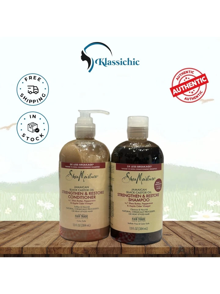 Shea Moisture Jamaican Black Castor Oil Shampoo & Conditioner 13oz Set