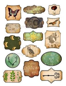 Junk Journal Supplies Green Ephemera Collage Sheet Scrapbook Card Making - Picture 1 of 1