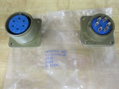 Amphenol 97-3102A-18 Circular Connector 973102A18 (Pack of 2) - Image 1 of 3