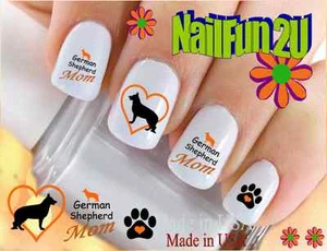 Nail Art 132B RAZZA CANE Pastore Tedesco MAMMA Scivolo Decalcomanie Trasferimenti - Foto 1 di 2