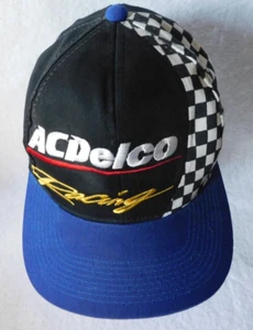 Gorra ajustable a cuadros bordada Nascar vintage negra azul AC DELCO RACING - Imagen 1 de 8