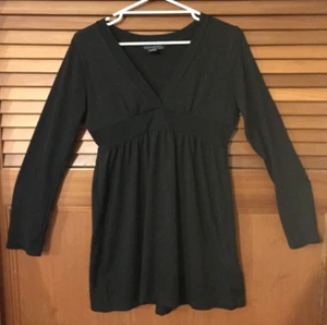 Size 12 Black knit A line flare top long sleeve suits maternity pregnancy blouse - Picture 1 of 23