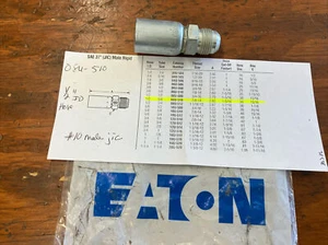 08U-510 Eaton Hose End, 1/2" ID Hose, #10 male jic - Picture 1 of 7