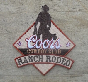 COORS COWBOY CLUB RANCH RODEO CLOTH IRON-ON PATCH 3.5 BY 3 IN - Picture 1 of 2