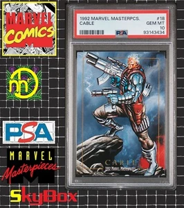 1992 Marvel Masterpieces - #18 Cable - PSA 10 GEM MINT - Picture 1 of 4