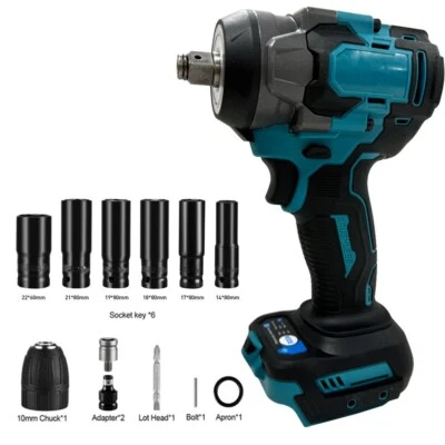 For Makita 18V BL18 Battery 1/2'' Cordless Impact Wrench Brushless Driver