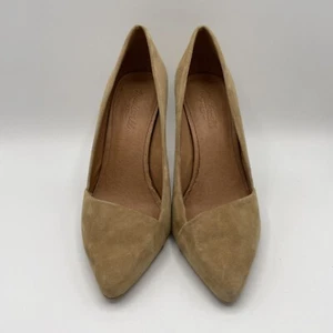 WOMEN’S MADEWELL MIRA TAN SUEDE HEELS - SIZE 9 - Picture 1 of 7