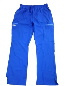 Unisex Size L Scrubs Drawstring Cargo Pants Nurse Medical Pants Blue - Picture 1 of 6