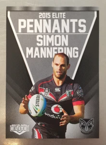 2015 NRL Elite Pennants Simon Mannering Card EP72/80 Warriors - Picture 1 of 2