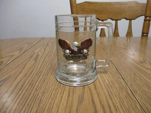 BEER MUG GLASS BAD TO THE BONE WITH AMERICAN BALD EAGLE - Picture 1 of 8