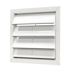19.25 in. x 19.25 in. Square White Aluminum Automatic Shutter Gable Louver Vent - Picture 1 of 3