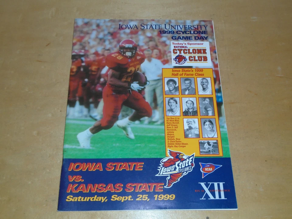 1999 KANSAS STATE AT IOWA STATE COLLEGE FOOTBALL PROGRAM EX-MINT - Image 1 of 1
