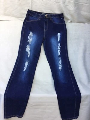 Nicki Minaj 仿旧蓝色牛仔裤女式 13/14 码 — 第 1/4 张图片