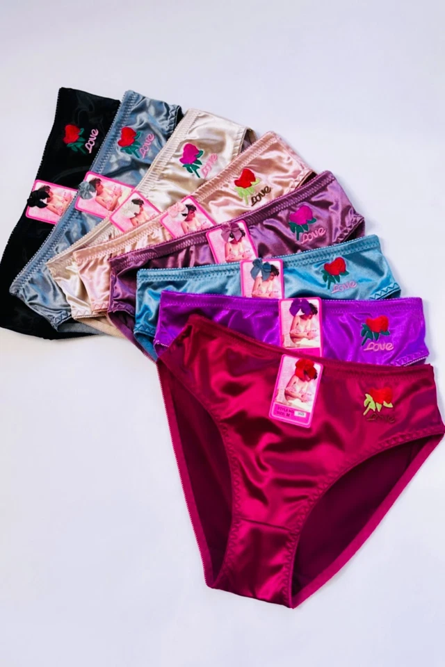 Women Briefs Lot 3, 6 Or 12 Bikini High cut Panties Undies Satin Silky Cool 3123 - Image 1 of 4