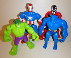 4 Hasbro MARVEL 6" ACTION FIGURES - Captain America, Spiderman, Wolverine & Hulk