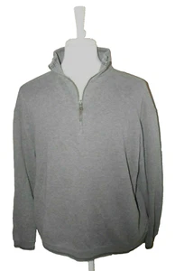 TURNBURY Men's Gray 1/4 Zip Long Sleeve Mock Collar Sweater Size XL - Picture 1 of 3