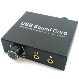 USB Audio Amplifier 3.5mm Stereo Output Microphone Input Volume Control Adapter - Picture 1 of 8