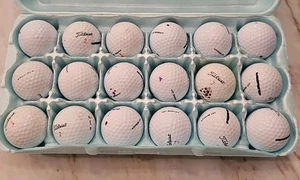 Lot of 18 Titleist DT Distance Golf Balls Used  - Picture 1 of 3