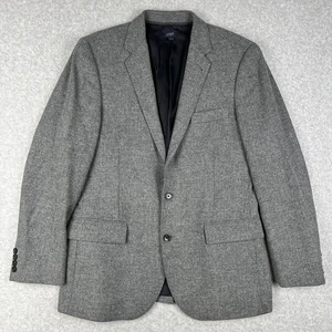 J Crew Ludlow Yorkshire Moon Tweed Wool Sport Coat Blazer 40R Mens Grey Jacket - Picture 1 of 10