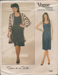 Vogue 1121 Oscar de la Renta Tank Dress & Kimono Jacket Pattern Size 14-18 Uncut - Picture 1 of 5