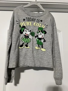 Girls Disney Minnie & Mickie Long Sleeve St Patty Day T-Shirt Size ~ Small ~NWOT - Picture 1 of 3
