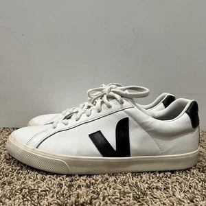 Veja Sneaker Esplar Low Top Leder Weiß Schwarz Herren Größe 9 EUR 42 - Bild 1 von 8