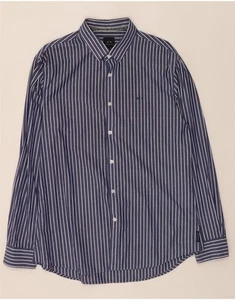 ARMANI EXCHANGE Mens Regular Fit Shirt Large Navy Blue Pinstripe Cotton RC05 - Picture 1 of 3