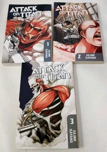 Attack On Titan Bücher Bände 1-2-3 englischer Manga von Hajime Isayama - Bild 1 von 6