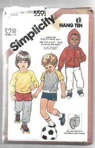 Simplicity 5591 Childs Pull-on Pant Shorts Sweatshirt Top Hooded Jacket Sz 6 6X - Picture 1 of 1