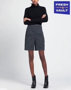 RRP€220 THEORY Bermuda Shorts Size XL Linen Blend Blue Elastic Waist - Picture 1 of 5