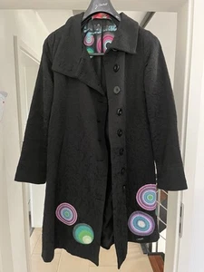 Desigual 27E2947 Mantel Damen Schwarz Bunt Größe 46 (EU) Hochkragen Assymetrisch - Bild 1 von 11